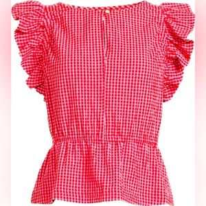 Free Assembly Sleeveless Ruffle Top NWT
Women Size Medium 
Color Pink